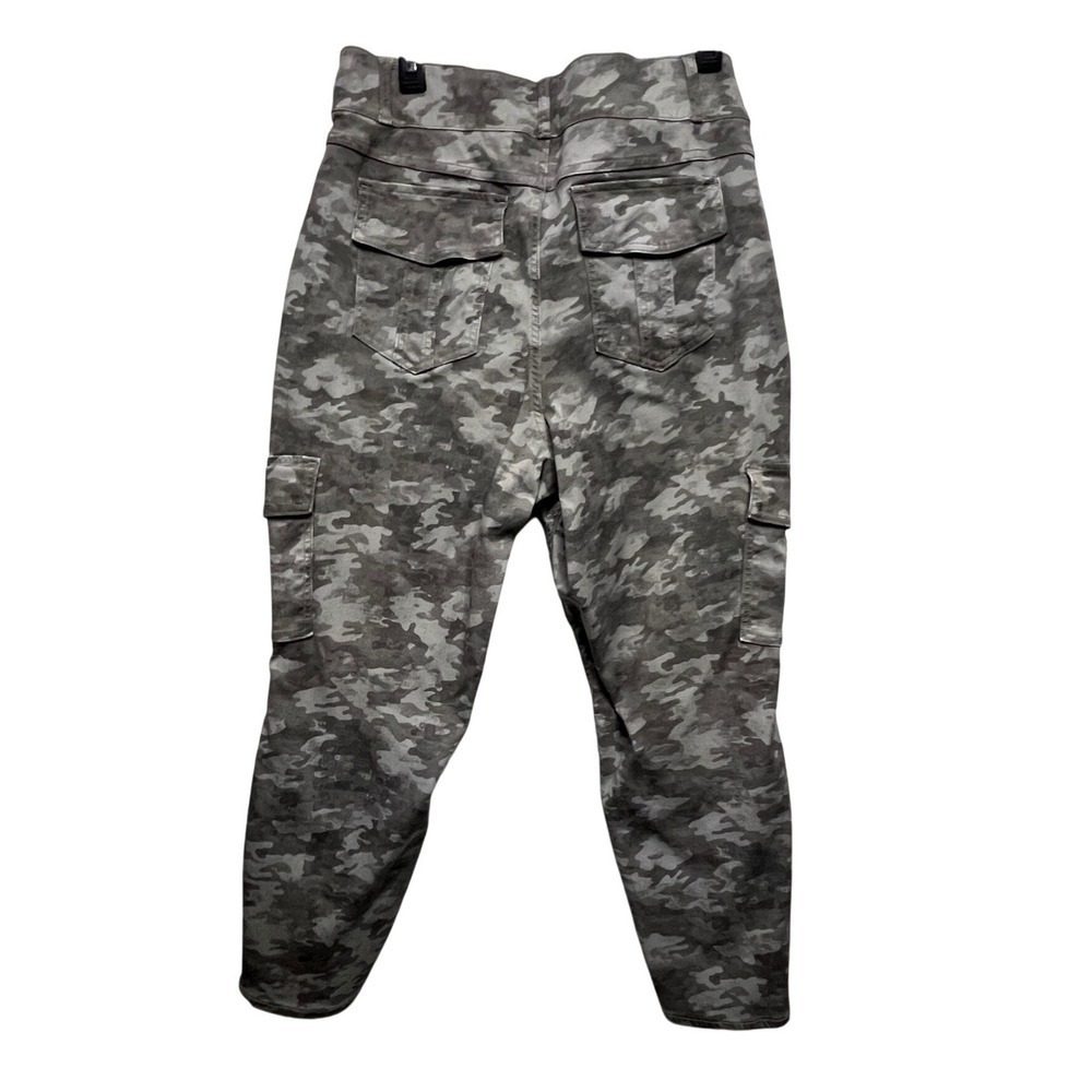 Spanx Stretch Twill Cargo Pants Womens 2X Grey Green Camo 20311Q High Rise
